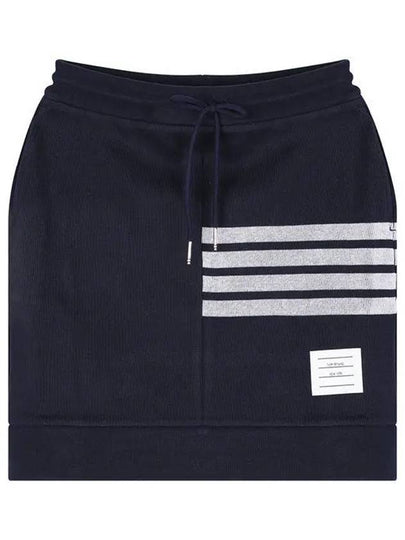 Double Face 4 Bar Knit Mini A Line Skirt Navy - THOM BROWNE - BALAAN 2