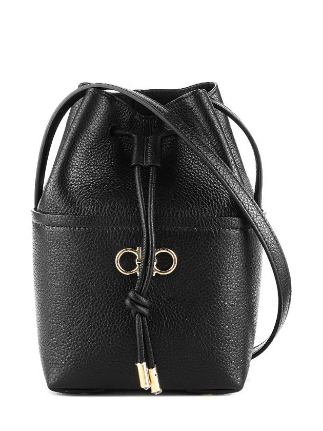 Gancini Mini Bucket Bag Black - SALVATORE FERRAGAMO - BALAAN 2