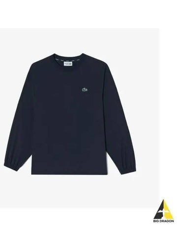 Men s Woven Crew Neck Dark Navy - LACOSTE - BALAAN 1