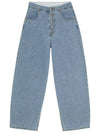 Mid-Rise Button Down Crop Cotton Jeans Light Blue - MAISON MARGIELA - BALAAN 2