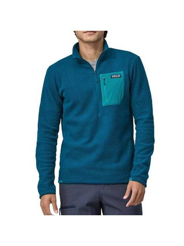 Men's R1 Air Zip-Neck Long Sleeve T-shirt Blue - PATAGONIA - BALAAN 1