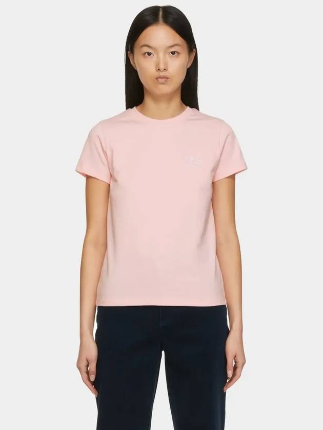 Denise Logo Cotton Short Sleeve T-shirt Pink - A.P.C. - BALAAN 4
