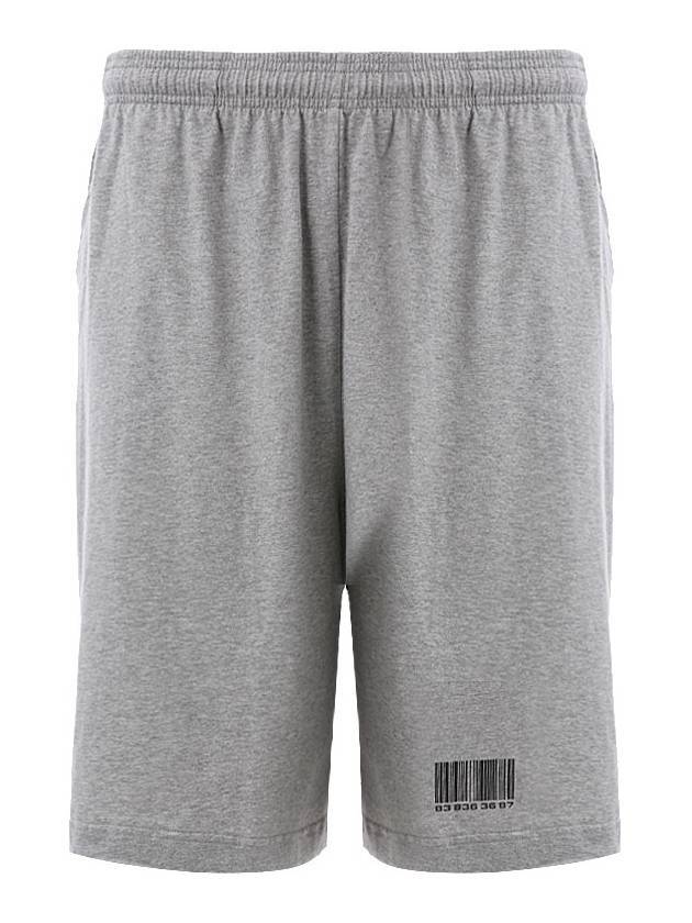 Barcode Bermuda Shorts Grey Melange - VETEMENTS - BALAAN 1