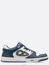 Leather Oblique Detail Low Top Sneakers White Navy - DIOR - BALAAN 3