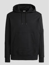 Diagonal Raised Fleece Hoodie Black - CP COMPANY - BALAAN 3