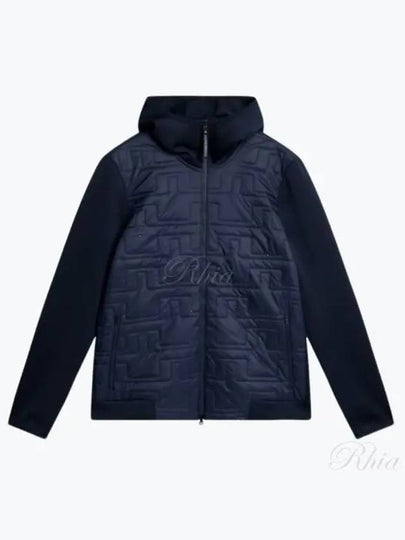 Men's Quilt Hybrid Hooded Jacket Navy - J.LINDEBERG - BALAAN 2