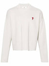 Red ADC Chain Stitch Heart Logo Knit Top Ivory - AMI - BALAAN 3