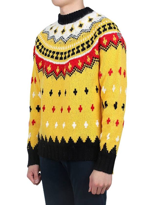 Grenoble Pattern Jacquard Knit Top Yellow - MONCLER - BALAAN 4