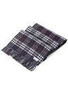 Reversible Check Print Cashmere Scarf Navy - BURBERRY - BALAAN 3