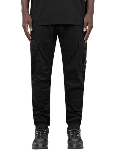 Stretch Sateen Loose Cargo Straight Pants Black - CP COMPANY - BALAAN 1