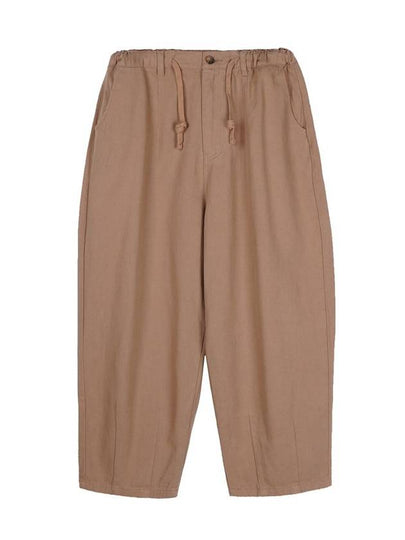 Balloon Fit Wide Cotton Pants Beige - ZIZEMUSEUM - BALAAN 2