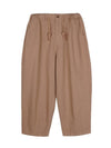 Balloon Fit Wide Cotton Pants Beige - ZIZEMUSEUM - BALAAN 1