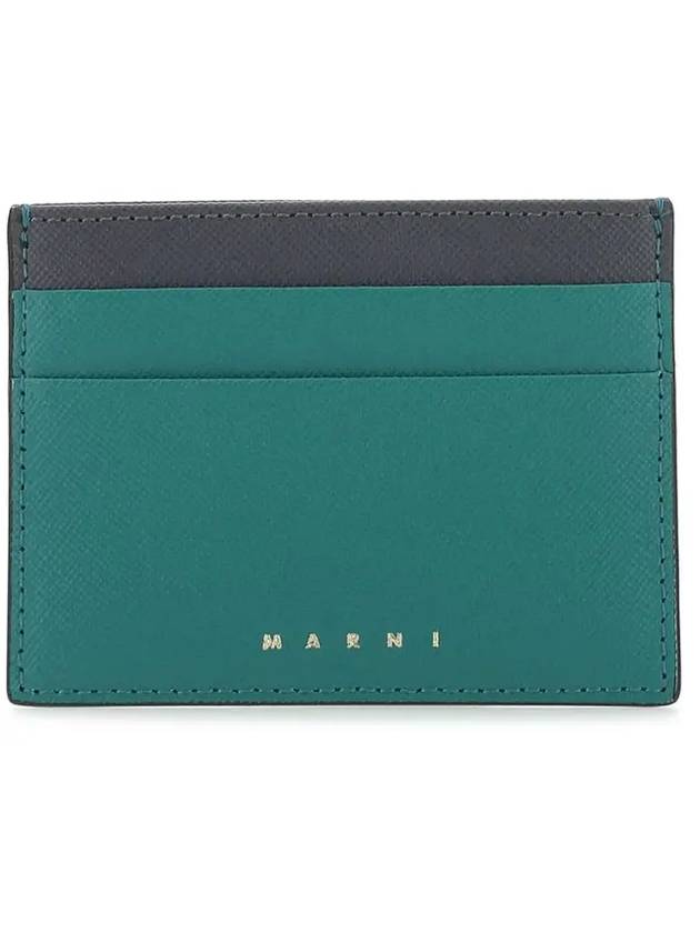 Logo Color Block Card Wallet Blue - MARNI - BALAAN 1