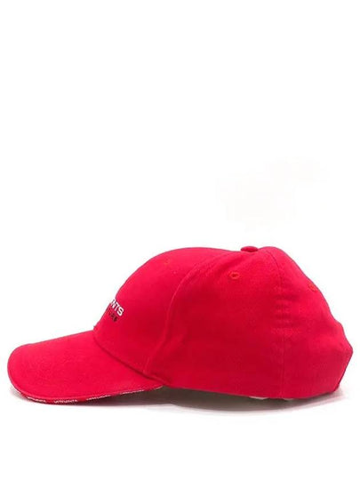 WSS18AC16 Red color fabric logo embroidery decoration haute couture ball cap hat - VETEMENTS - BALAAN 2