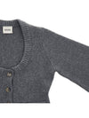 Women's Scoop Neck Pocket Knit Cardigan Grey - KHAITE - BALAAN 5