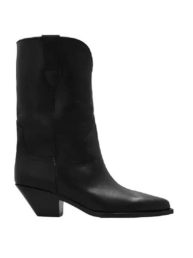 Dahope Leather Cowboy Middle Boots Black - ISABEL MARANT - BALAAN 1