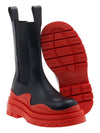 Tire Chelsea Boots Black Red - BOTTEGA VENETA - BALAAN.