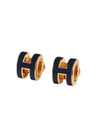 Mini Pop H Earrings Gold Bleu Saphir - HERMES - BALAAN 1