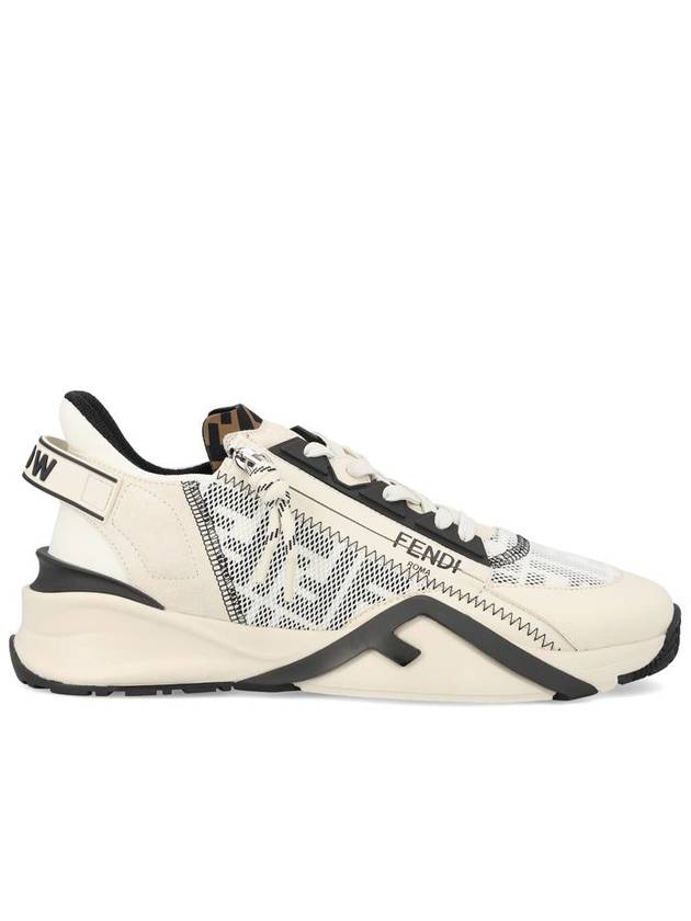 Flow FF Motif Leather Low Top Sneakers White - FENDI - BALAAN 2