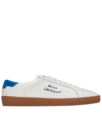 Women's Blue Tab Classic Court Sneakers White - SAINT LAURENT - BALAAN.