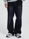 Two Tuck Wide Denim Pants Black - DE GRAND MATIN - BALAAN 2