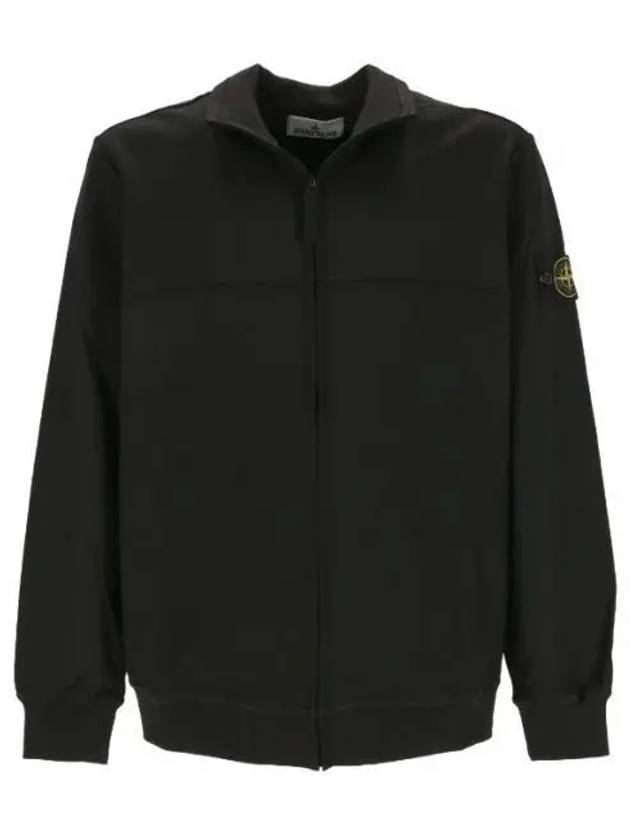 Logo Badge Zipper Comfort Fit Fleece Track Jacket Black - STONE ISLAND - BALAAN 2