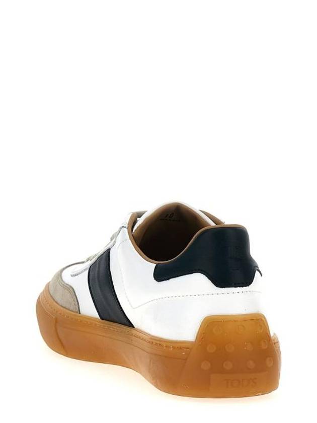 Calfskin Leather Low Top Sneakers White Green - TOD'S - BALAAN 4