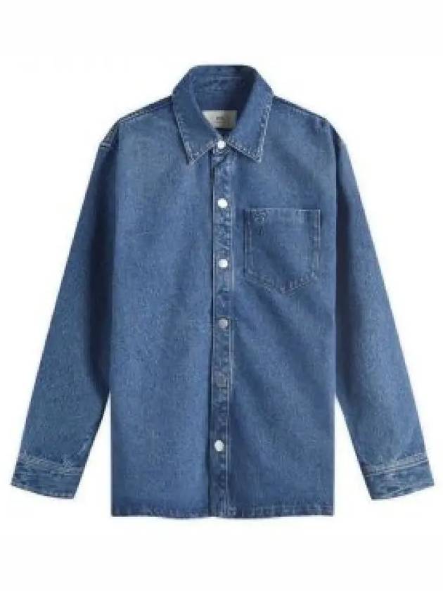 De Coeur Denim Long Sleeve Shirt Blue - AMI - BALAAN 2