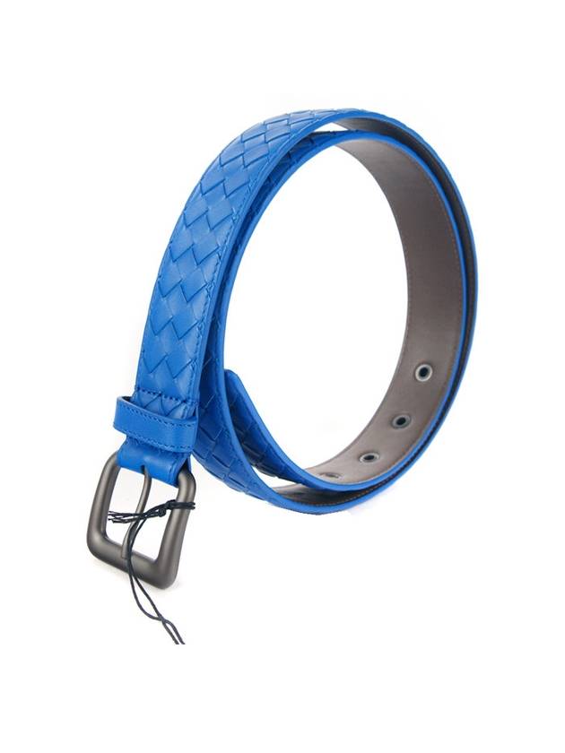 Intrecciato Leather Belt Blue - BOTTEGA VENETA - BALAAN 2