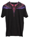 Men's Wings Print Short Sleeve T-Shirt Black - MARCELO BURLON - BALAAN 2