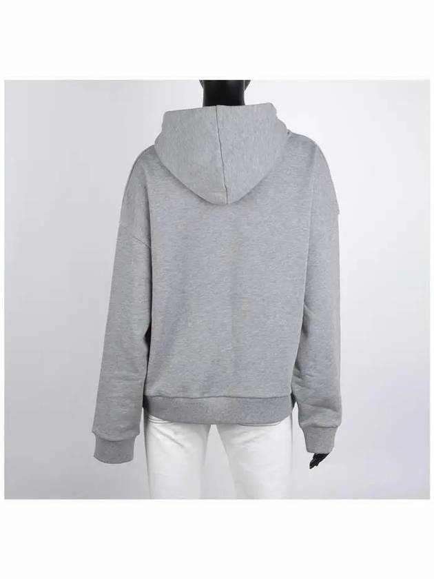 Oversized Cotton Fleece Hoodie Grey - CELINE - BALAAN 5