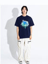 Colorful Preserved Flower Short Sleeve T-Shirt Navy - GRAN TURISMO - BALAAN 5