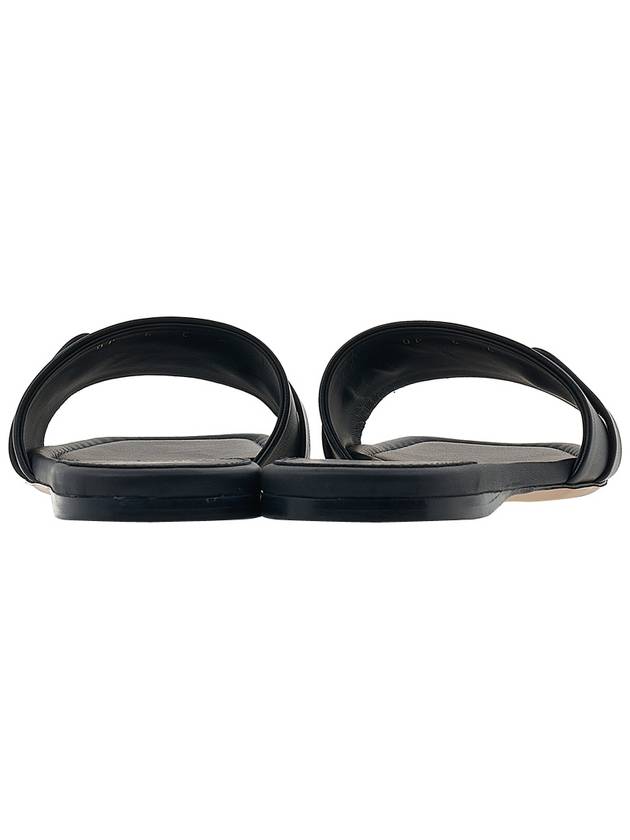 Gancini Ornament Flat Slide Black - SALVATORE FERRAGAMO - BALAAN 5