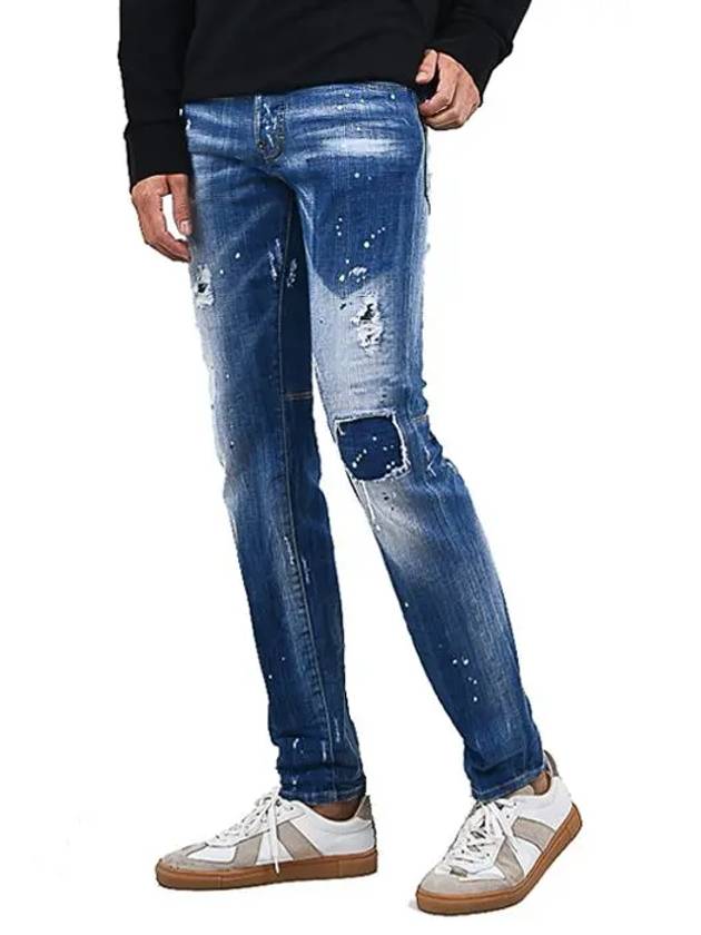 Disaddem Blue Washed City Biker Jeans S74LB0321 - DSQUARED2 - BALAAN 2