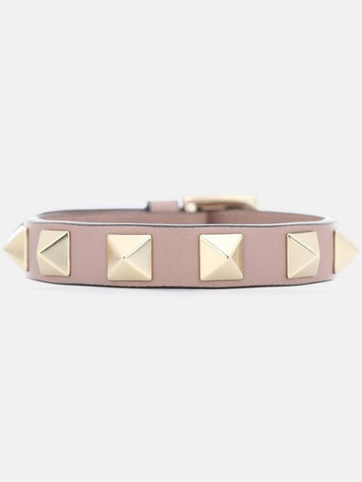 Women's Rock Studded Logo Strap Bracelet Light Pink - VALENTINO - BALAAN 2