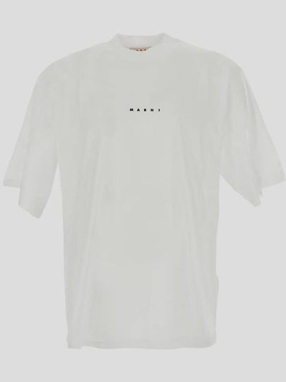 Logo Organic Cotton Short Sleeve T-Shirt White - MARNI - BALAAN 2