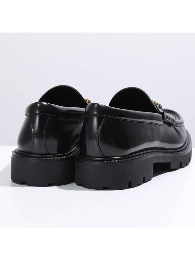 Triomphe Magaret Chain Chunky Leather Loafers Black - CELINE - BALAAN 9