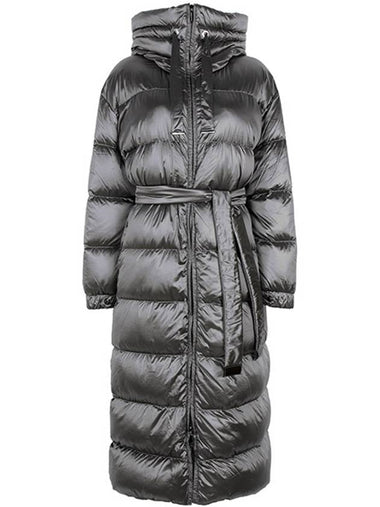 Medium Gray SPACEV Hooded Goose Down Jacket 001 00456 - MAX MARA - BALAAN 1