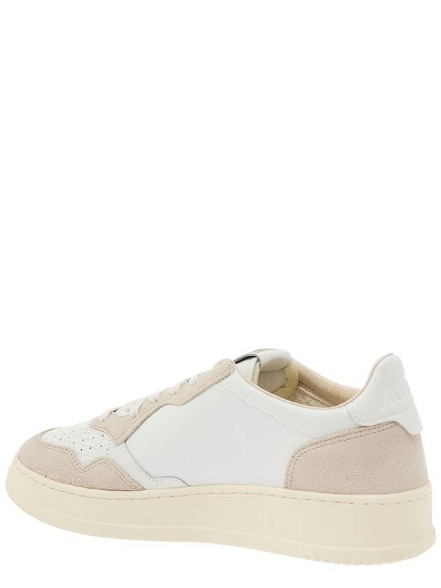 'Medalist' Beige Low Top Sneakers With Beige Suede Details In Leather Man - AUTRY - BALAAN 3