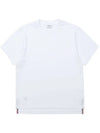 Logo Patch Lightweight Jersey Relaxed Fit Short Sleeve T-Shirt White - THOM BROWNE - BALAAN 2