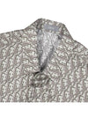 Oblique Logo Silk Twill PK Shirt Khaki - DIOR - BALAAN.
