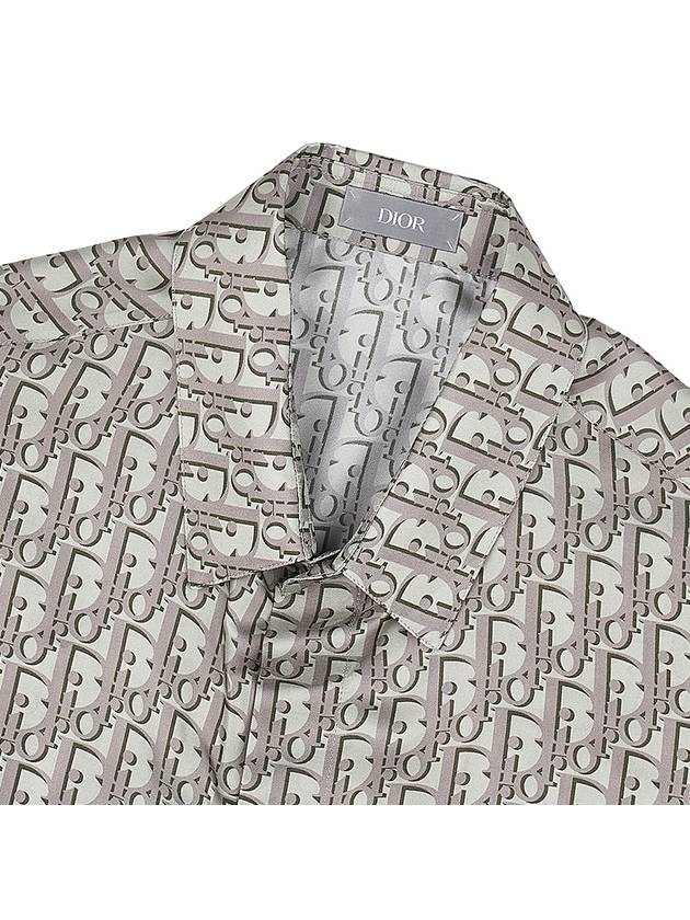 Oblique Logo Silk Twill PK Shirt Khaki - DIOR - BALAAN.