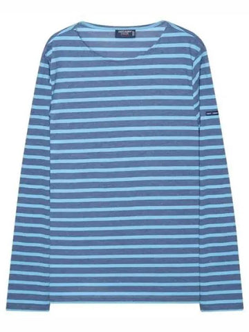 Mingquire Modern Stripe Long Sleeve T Shirt Blue - SAINT JAMES - BALAAN 1