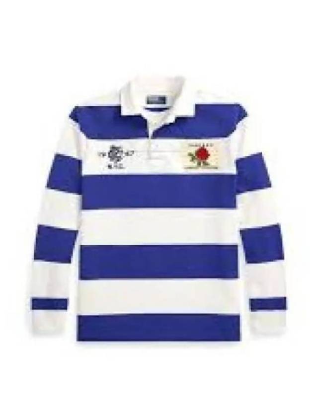 Classic Fit Striped Jersey Polo Shirt Blue White - POLO RALPH LAUREN - BALAAN 2