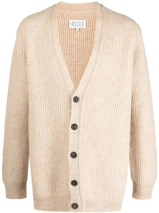 Stitch Alpaca Wool Knit Oversized Fit Cardigan Beige - MAISON MARGIELA - BALAAN 2