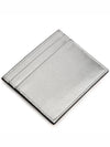 V Logo Signature Metallic Card Wallet Silver - VALENTINO - BALAAN 4