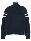 Padded Wool Zip-Up Cardigan Navy - MONCLER - BALAAN 3