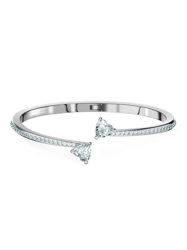 Mesmera Double Heart Crystal Bangle Bracelet Silver - SWAROVSKI - BALAAN 1