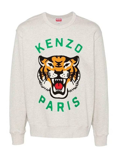 Lucky Tiger Embroidery Cotton Sweatshirt Pale Grey - KENZO - BALAAN 2