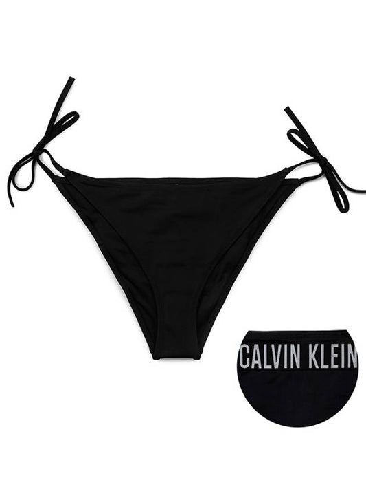 String Side Tie Cheeky Bikini Slip Black - CALVIN KLEIN - BALAAN 2